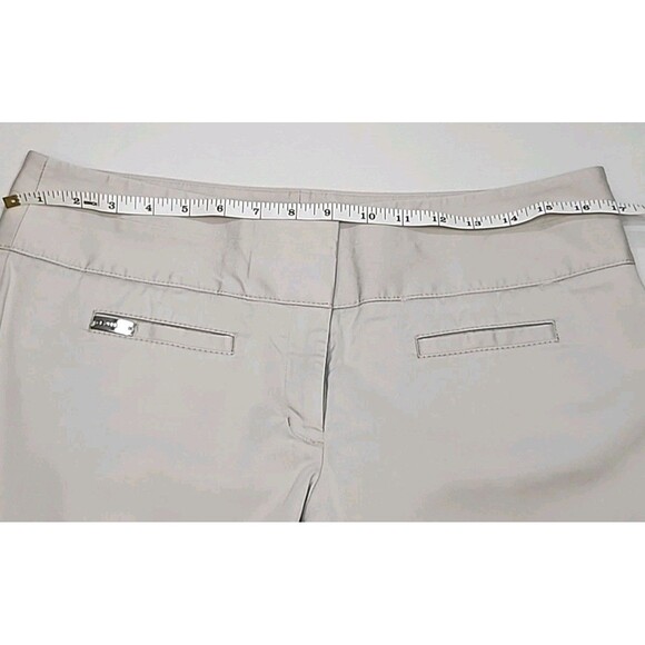 EXPRESS Women's Editor Light Khaki Trousers- Size 10 R Bootcut Pockets Dressy - Picture 10 of 11